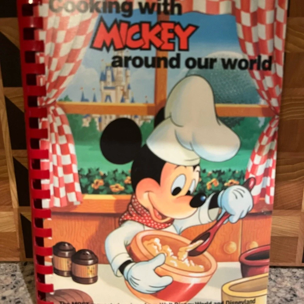 Vintage Disney Mickey Mouse Cookbook - Red Spiral Binding